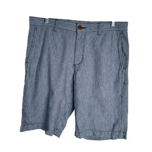 Tommy Bahama Men's 33 Striped LINEN Cotton $99 Summer Beach Shorts Blue White